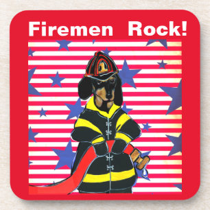 FEUERWEHRMANN DACKEL GETRÄNKEUNTERSETZER