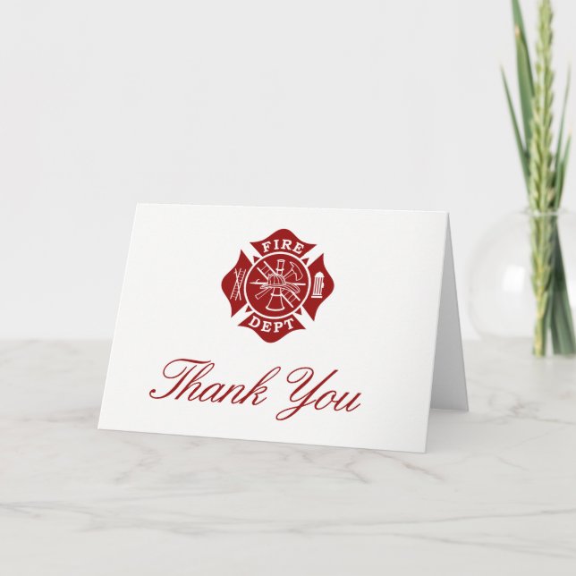 Feuerwehrmann Dankeschön Grußkarte Dankeskarte (Vorderseite)