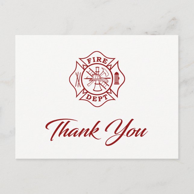 Feuerwehrmann Dankeschön Karte (Vorderseite)