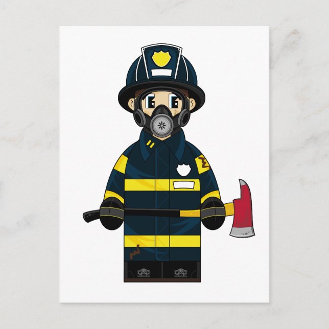 Feuerwehrmann der Respirator-Postkarte Postkarte (Vorderseite)