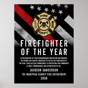 Feuerwehrmann des Jahres Mitarbeiteranerkennungs-L Poster