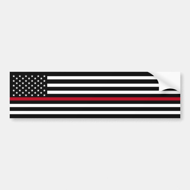 Feuerwehrmann-dünne rote Linie amerikanische Autoaufkleber (Vorne)
