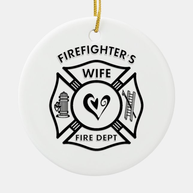 Feuerwehrmann-Ehefrau Keramikornament (Vorne)