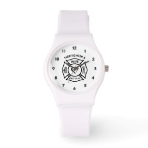 Feuerwehrmann-Ehefrau-maltesisches Herz Armbanduhr