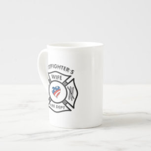 Feuerwehrmann-Ehefrauen USA Prozellantasse