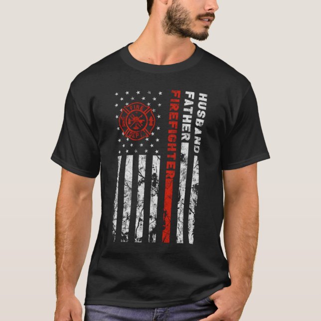 Feuerwehrmann Ehemann Vater Feuermann Vater Tod Ta T-Shirt (Vorderseite)