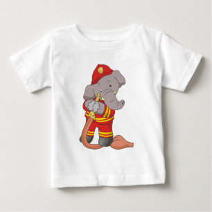 Feuerwehrmann-Elefant-T-Shirts und Geschenke Baby T-shirt