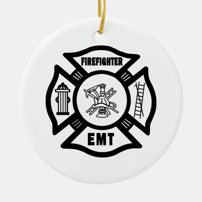 Feuerwehrmann EMT Keramik Ornament (Vorne)