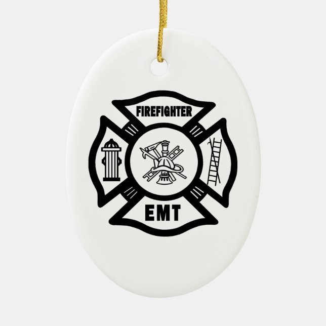 Feuerwehrmann EMT Keramikornament (Vorne)
