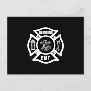 Feuerwehrmann EMT Postkarte