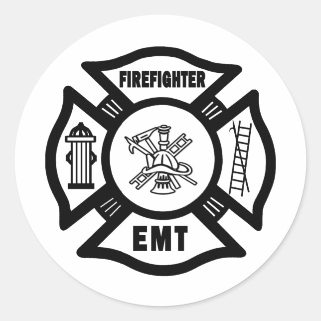 Feuerwehrmann EMT Runder Aufkleber (Vorderseite)