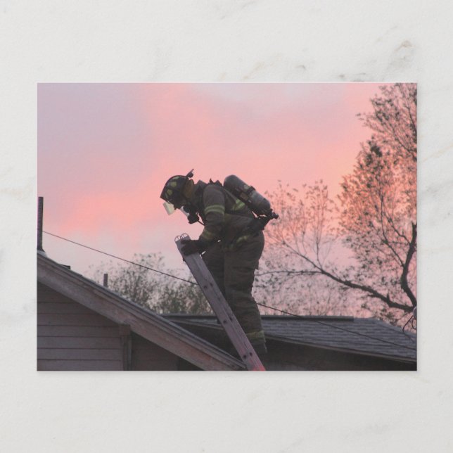 Feuerwehrmann Feiertagspostkarte (Vorderseite)