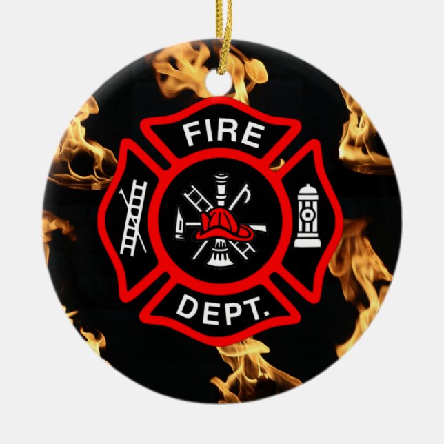 Feuerwehrmann-Feuer-Abteilung des Keramikornament (Vorne)