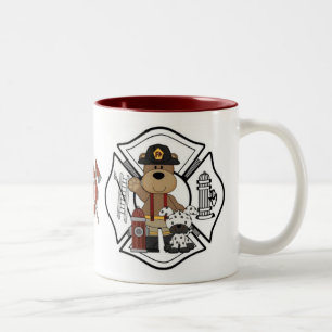 Feuerwehrmann-Feuer-Abteilungs-Bär Zweifarbige Tasse