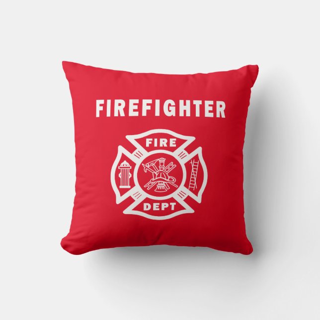 Feuerwehrmann-Feuer-Abteilungs-Logo Kissen (Vorderseite)