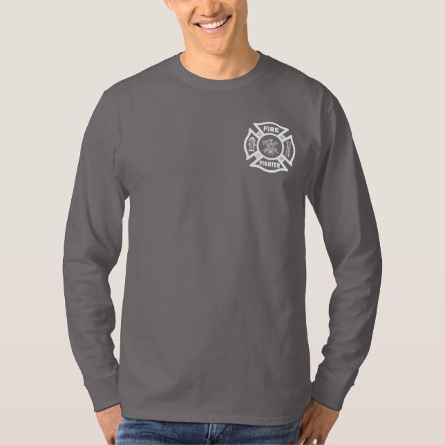 Feuerwehrmann-Feuer-Abteilungs-Logo-Shirt T-Shirt (Vorderseite)