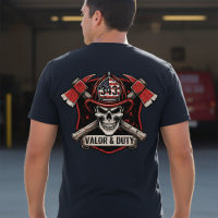 Feuerwehrmann/Feuerwehr-Schädel-Äxte-T-Shirt