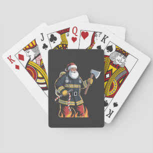 Feuerwehrmann Feuerwehr Weihnachtsbaum Santa Xmas  Spielkarten