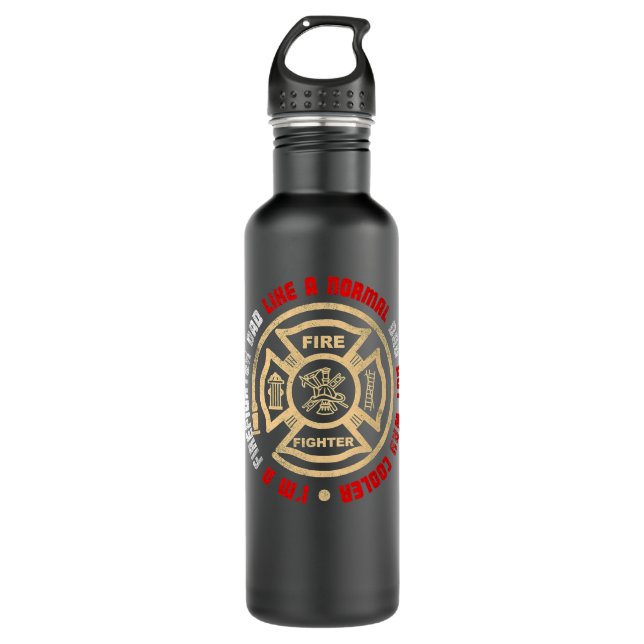 Feuerwehrmann Feuerwehrmann Mens Feuermann US Feue Edelstahlflasche (Vorderseite)