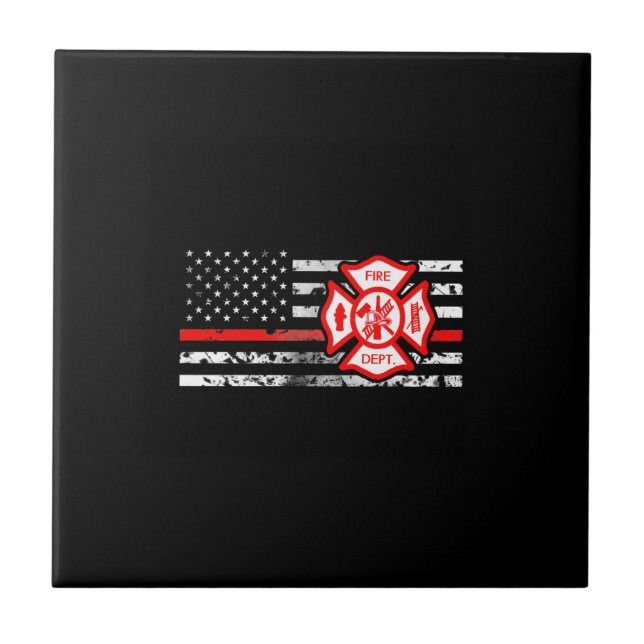 Feuerwehrmann-Flagge u. Florian Kreuz Fliese (Vorderseite)