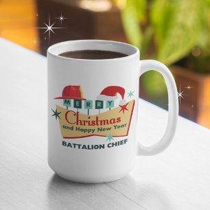 Feuerwehrmann Frohe Weihnachten glücklich Neues Ja Kaffeetasse