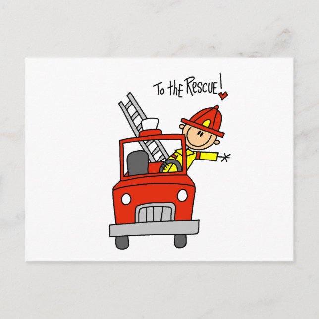 Feuerwehrmann für Rettungswesten und -geschenke Postkarte (Vorderseite)