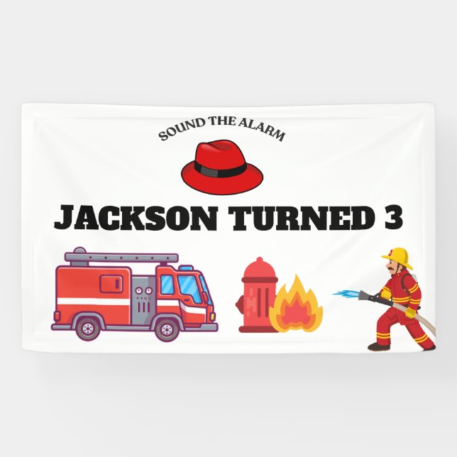 Feuerwehrmann Geburtstag Banner (Horizontal)
