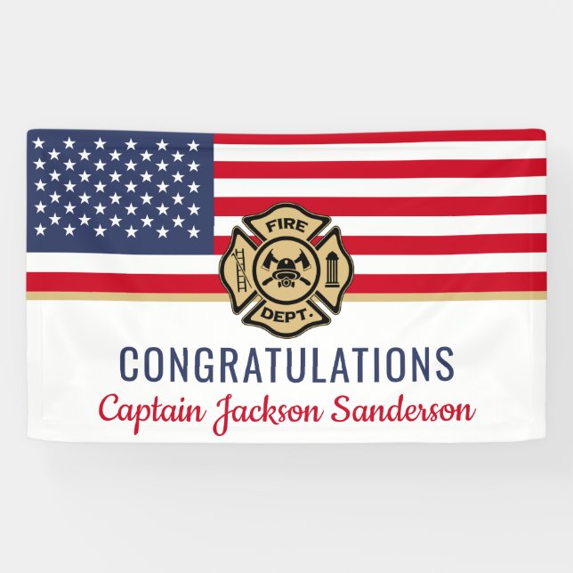 Feuerwehrmann - Glückwunsch der amerikanischen Fla Banner (Horizontal)