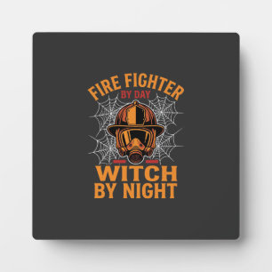 Feuerwehrmann Halloween Hexen Nacht Design Fotoplatte