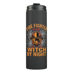 Feuerwehrmann Halloween Hexen Nacht Design Thermosbecher