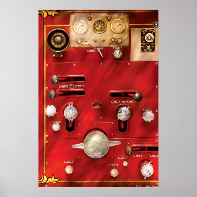 Feuerwehrmann - Hebel und Ventile Poster (Vorne)