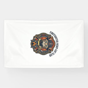 Feuerwehrmann Held Katze Grafik T-Shirt Kunst - Fe Banner