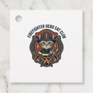 Feuerwehrmann Held Katze Grafik T-Shirt Kunst - Fe Geschenkanhänger