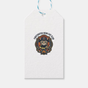 Feuerwehrmann Held Katze Grafik T-Shirt Kunst - Fe Geschenkanhänger