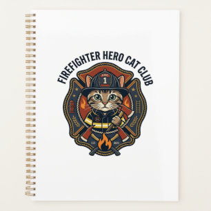 Feuerwehrmann Held Katze Grafik T-Shirt Kunst - Fe Planer