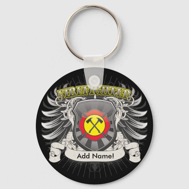 Feuerwehrmann Heraldry Schlüsselanhänger (Vorderseite)