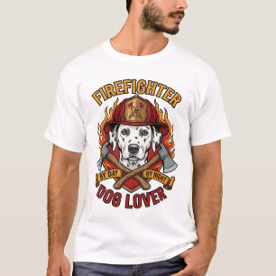 Feuerwehrmann-Hundefreund Dalmatiner Feuerwehrhelm T-Shirt