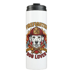 Feuerwehrmann-Hundefreund Dalmatiner Feuerwehrhelm Thermosbecher