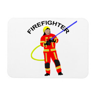 Feuerwehrmann im Einsatzkleidungs-Magnet Magnet