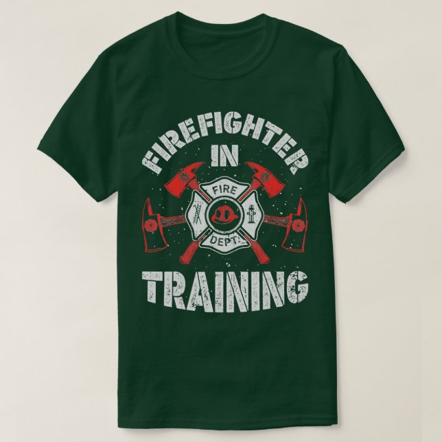 Feuerwehrmann im Training für Kinder und Jungen Mä T-Shirt (Design vorne)