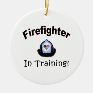 Feuerwehrmann im Training Keramikornament