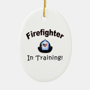 Feuerwehrmann im Training Keramikornament