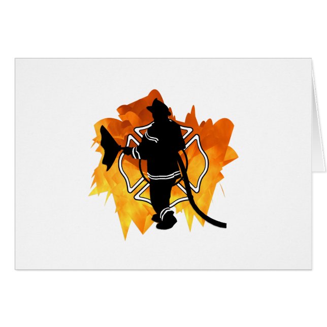 Feuerwehrmann in den Flammen (Vorderseite (Horizontal))
