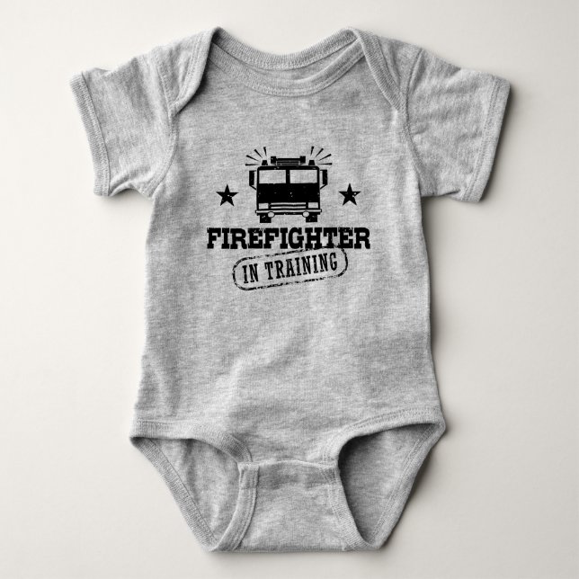Feuerwehrmann in der Ausbildung Baby Strampler (Vorderseite)