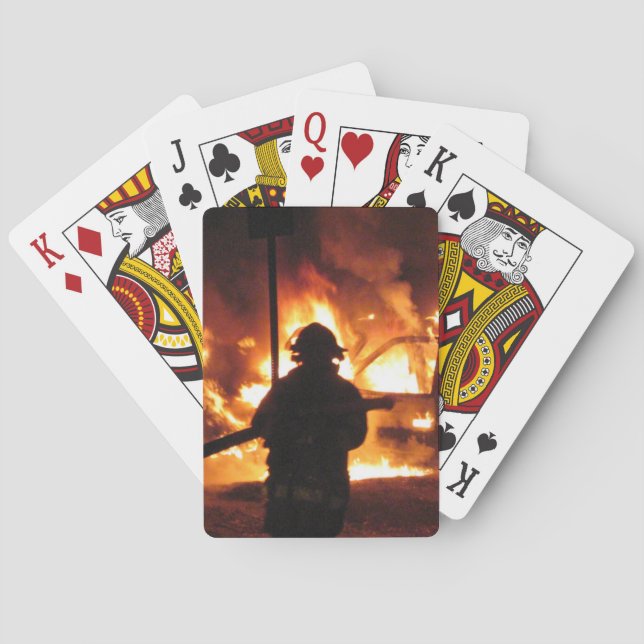 Feuerwehrmann in Flammen Spielkarten (Rückseite)