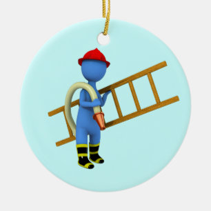 Feuerwehrmann Keramik Ornament