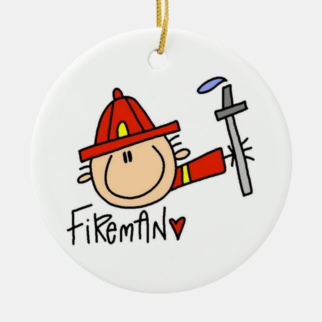 Feuerwehrmann Keramikornament (Vorne)