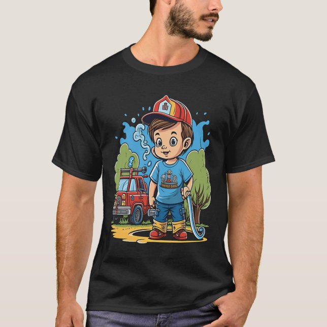 Feuerwehrmann Kids Kleiner Feuerlöschlauch Feuerwe T-Shirt (Vorderseite)