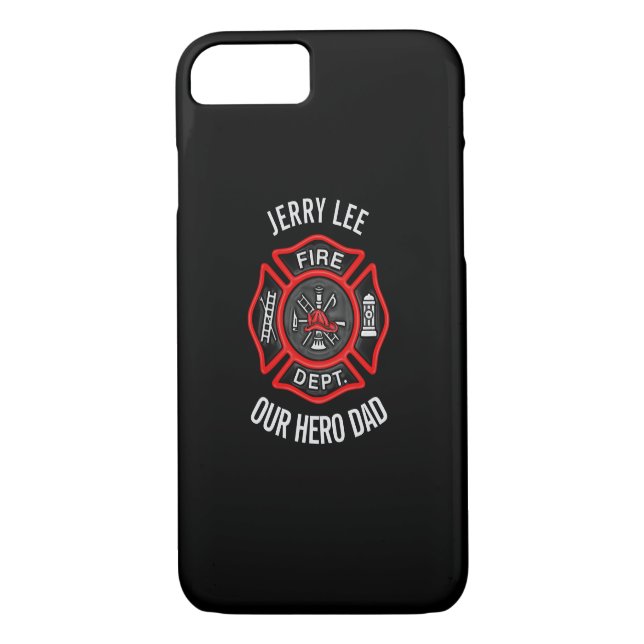 Feuerwehrmann-kundenspezifischer Text-Name Case-Mate iPhone Hülle (Rückseite)