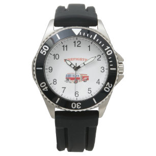 Feuerwehrmann-Löschfahrzeug Armbanduhr